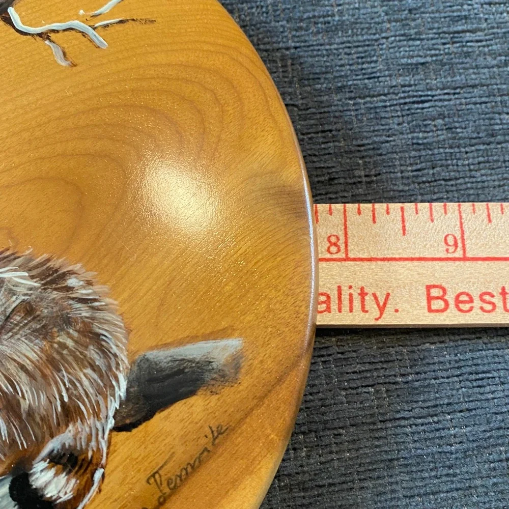 Myrtle Craft Studio Raccoon Wall Plaque Oregon Myrtlewood Excellent